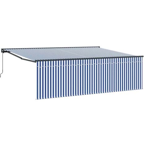 Einziehbare Markise Blau und wei 450  300 cm Stoff vidaXL
