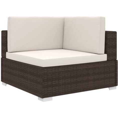 Modular-Ecksessel mit Kissen Poly Rattan Braun vidaXL (1/5)