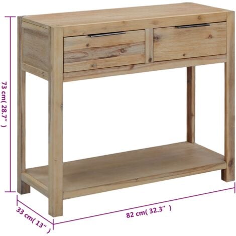 Table console 82x33x73 cm Bois d'acacia massif