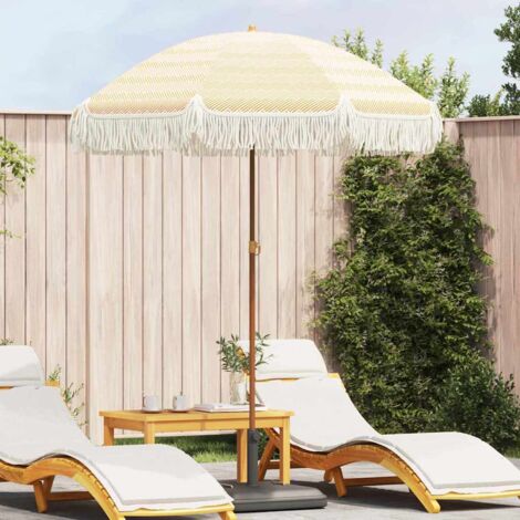 Strandparasol Gelb und Weiß 160 x 160 x 196 cm vidaXL