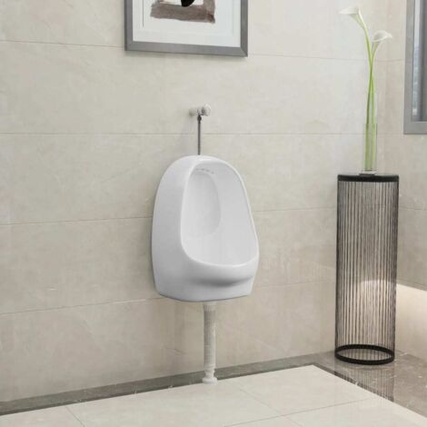 Wandurinal mit Spülventil Keramik Weiß vidaXL (1/5)