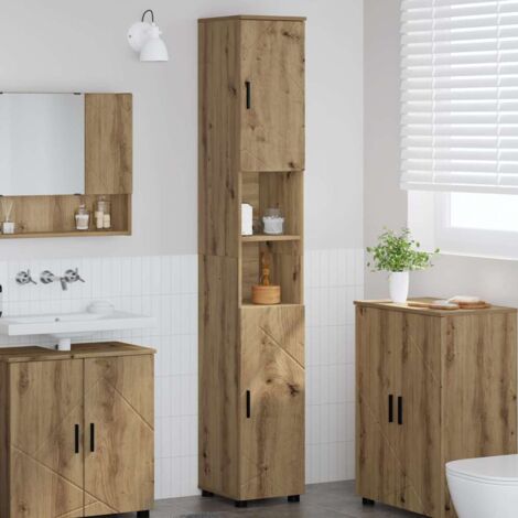 Badezimmerschrank mit Speicher Artisan-Eiche 30 x 35 x 192 cm vidaXL (1/5)