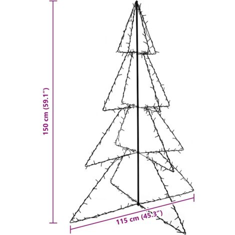 Weihnachtsbaum in Kegelform 240 LEDs Indoor Outdoor 115x150 cm vidaXL