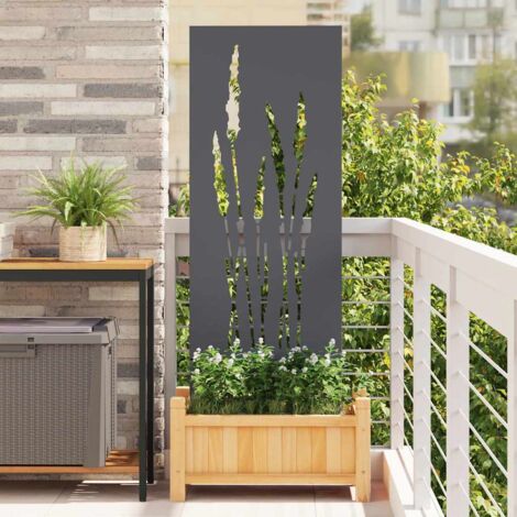 Garten Sichtschutz-Leinwand Floral Anthrazit 50 x 140 cm vidaXL