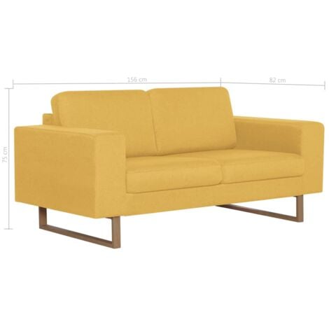2-Sitzer-Sofa Stoff Gelb vidaXL