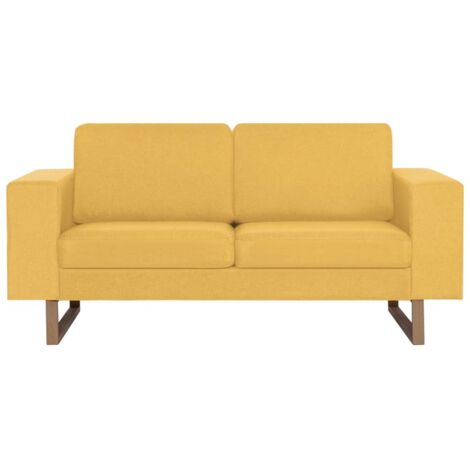 2-Sitzer-Sofa Stoff Gelb vidaXL