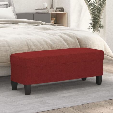 Sitzbank Weinrot 100x35x41 cm Stoff vidaXL (1/5)