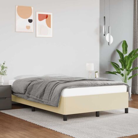 Bettgestell ohne Matratze Creme 120x190 cm Kunstleder vidaXL