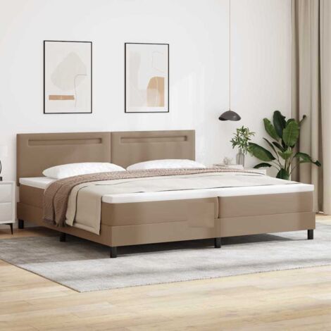 Boxspringbett mit Matratze Cappuccino 200 x 200 cm Kunstleder vidaXL