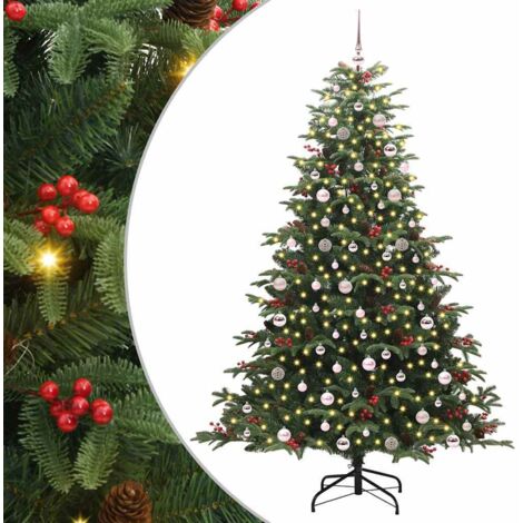 Künstlicher Weihnachtsbaum mit 300 LEDs mit Ständer Grün 240 cm vidaXL