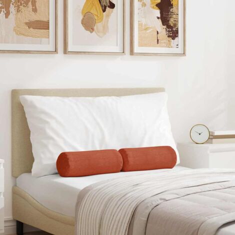 Bolsterkissen 2 Stück Rot-Orange Ø 15 x 40 cm Cordstoff vidaXL