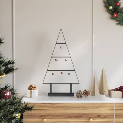 Metall Weihnachtsbaum mit Ständer Schwarz 60 cm Stahl vidaXL