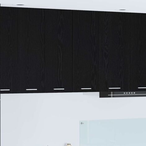 Hängeschrank mit Tür Schwarze Eiche und Weiß 30 x 31 x 80 cm vidaXL