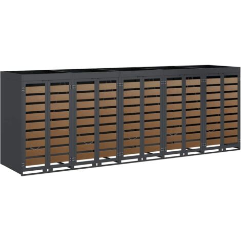 Wagenmüllbehälter für 5 Behälter 340 x 77,5 x 121,5 cm Stahl vidaXL