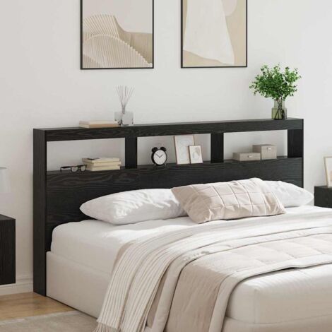 Kopfteil Schwarz Eichen-Optik 200 x 17 x 102 cm Holzwerkstoff vidaXL