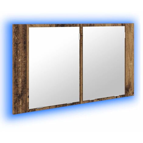 Badezimmerspiegelschrank Altholz 80 x 12 x 45 cm Holzwerkstoff vidaXL