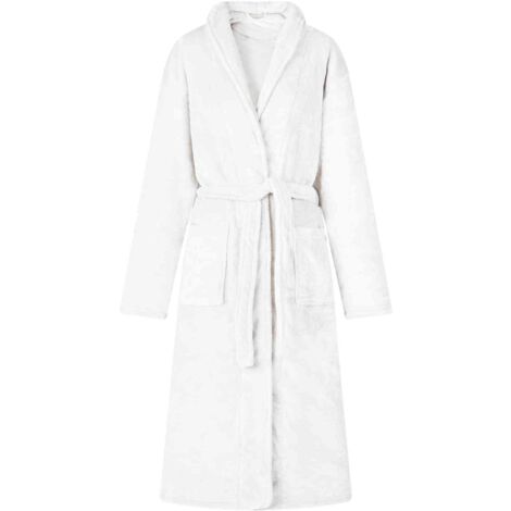 Bademantel ohne Kapuze Weiß XXL Flanell vidaXL (1/5)