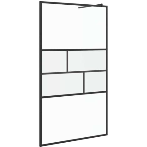 Walk-in Duschwand Schwarz 115 x 195 x 0,5 cm Glas und Aluminium vidaXL