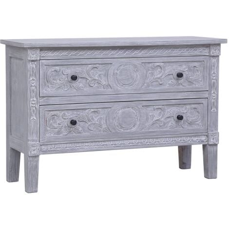 Sideboard mit 2 Schubladen 90 x 30 x 60 cm Massivholz Mahagoni