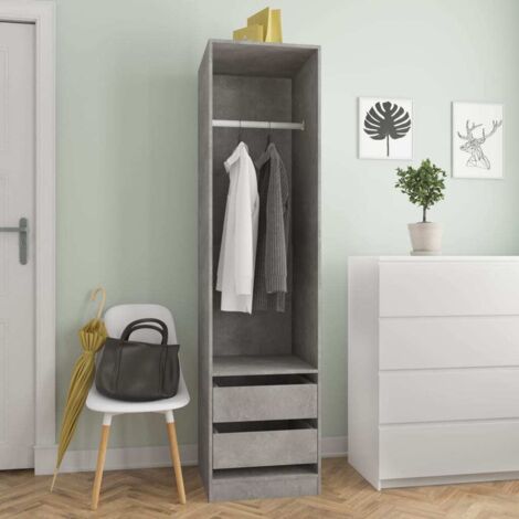 vidaXL Kleiderschrank Grau Beton 50x50x200 cm Ingenieurholz