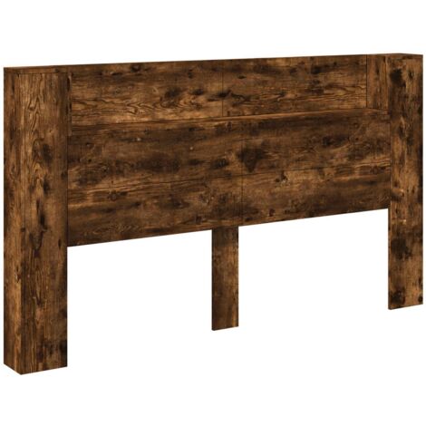 Kopfteil-Schrank mit LED Geräucherte Eiche Holzwerkstoff vidaXL (1/5)
