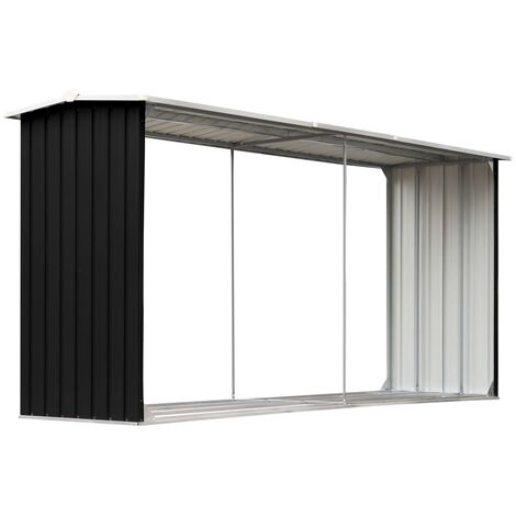 vidaXL Holzlager aus verzinktem Stahl 330x92x153cm Anthrazit