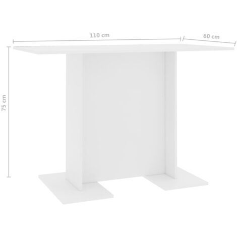 Esstisch Weiß 110x60x75 cm Holzwerkstoff vidaXL