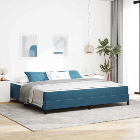 Boxspringbett mit Matratze Dunkelblau 200 x 220 cm Stoff vidaXL