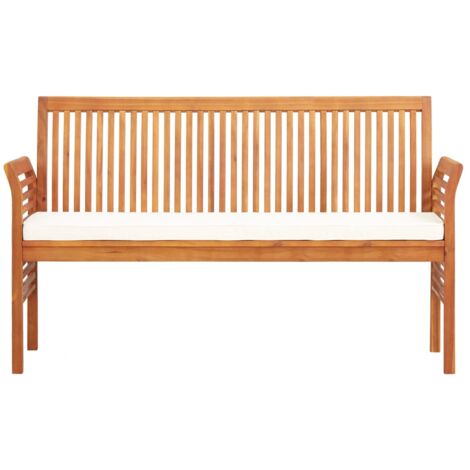 3 Sitzer Gartenbank Mit Kissen 150 Cm Massivholz Akazie