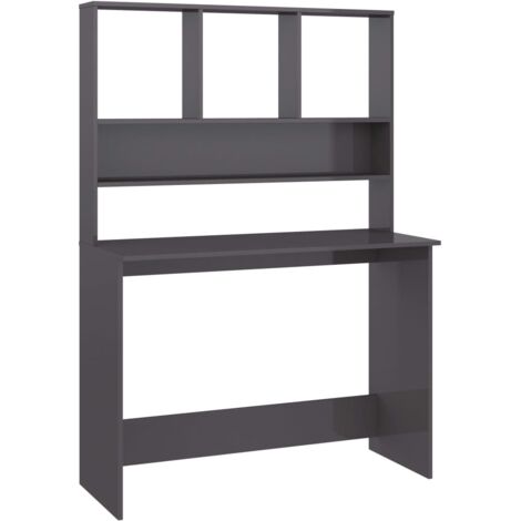 Schreibtisch mit Regalen Hochglanz-Grau 110x45x157 cm vidaXL