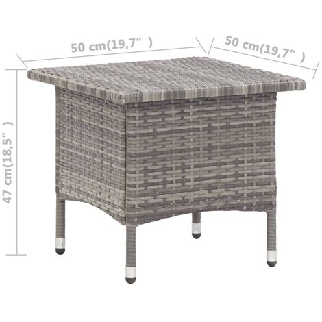 Beistelltisch Grau 50x50x47 cm Poly Rattan vidaXL