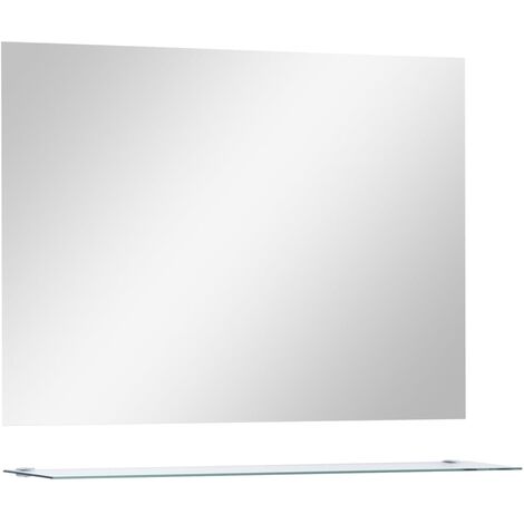 vidaXL Wandspiegel mit Regal 80×60 cm Hartglas