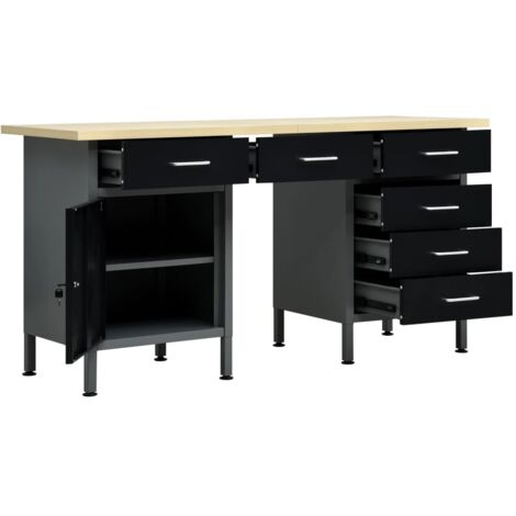 Arbeitstisch Schwarz 160 x 60 x 85 cm Stahl vidaXL