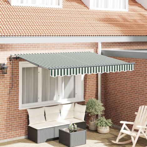 Einziehbare Markise Grün 350 x 200 cm Stoff vidaXL
