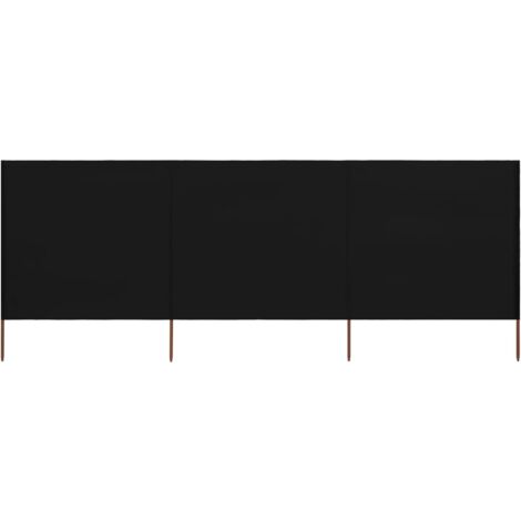 3-teiliges Windschutzgewebe 400 x 120 cm Schwarz vidaXL