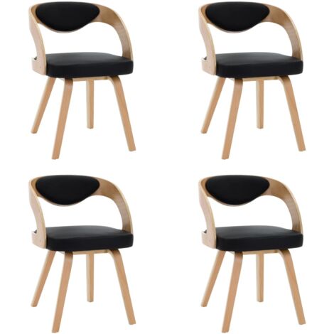 Esszimmerstühle 4 Stk. Schwarz Bugholz und Kunstleder vidaXL