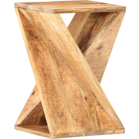 Vidaxl – Beistelltisch aus massivem Mangoholz 35x35x55 cm – rustikales Design – stabil und ohne Zusammenbau – ideal für beengte Räume (1/5)