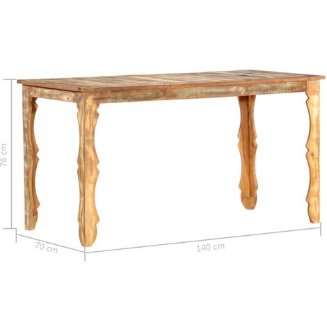Esstisch 140×70×76 cm Recyceltes Massivholz vidaXL