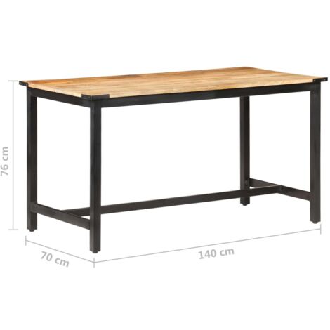 Esstisch 140 x 70 x 76 cm Raues Massivholz Mango vidaXL