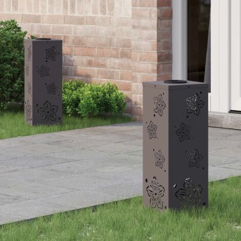 vidaXL  Solar LED Pathway Light  2 pcs Black Cold Rolled Steel