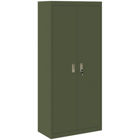 Aufbewahrungsschrank Olive Grün 80 x 40 x 180 cm Stahl vidaXL
