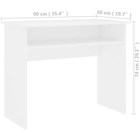 Schreibtisch Weiß 90x50x74 cm Holzwerkstoff vidaXL