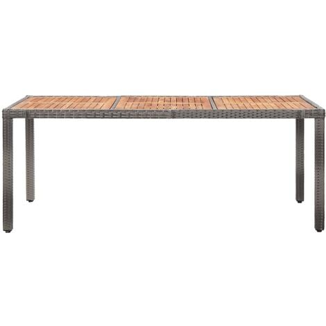 9-tlg. Garten-Essgruppe mit Auflagen Poly Rattan Grau vidaXL
