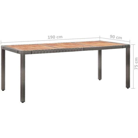 9-tlg. Garten-Essgruppe mit Auflagen Poly Rattan Grau vidaXL