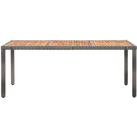 9-tlg. Garten-Essgruppe mit Auflagen Poly Rattan Grau vidaXL