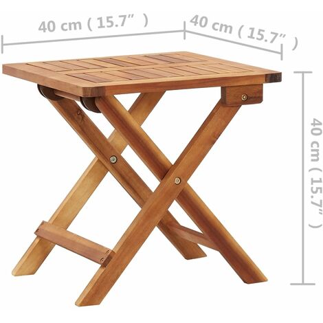 Garten-Couchtisch Klappbar 40x40x40 cm Massivholz Akazie vidaXL