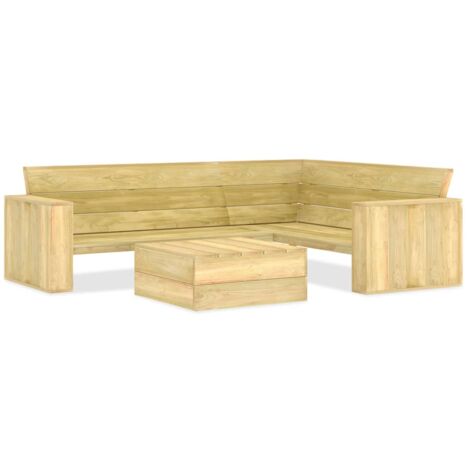 2-tlg. Garten-Lounge-Set Kiefernholz Imprägniert vidaXL (1/5)