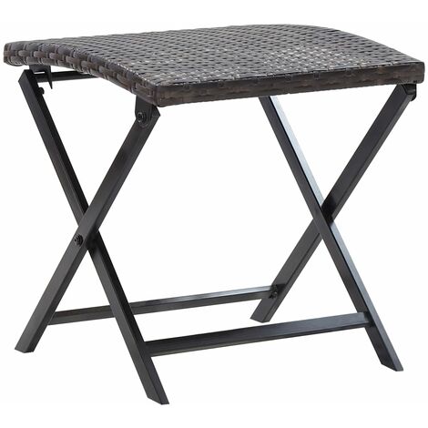 Klapphocker Poly Rattan Braun vidaXL