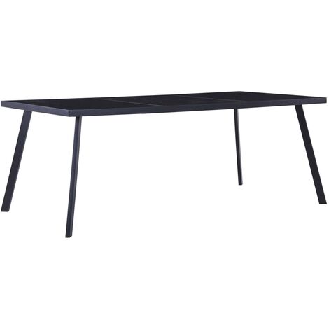Esstisch Schwarz 200 x 100 x 75 cm Hartglas vidaXL