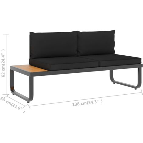 4-tlg. Garten-Ecksofa-Set mit Auflagen Aluminium und WPC vidaXL